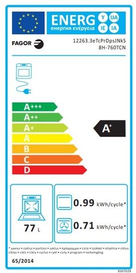 Etiqueta de Eficiencia Energética - 8H-760TCN