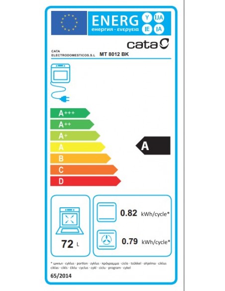 Horno Multifunción - Cata MT 8012 WH,...