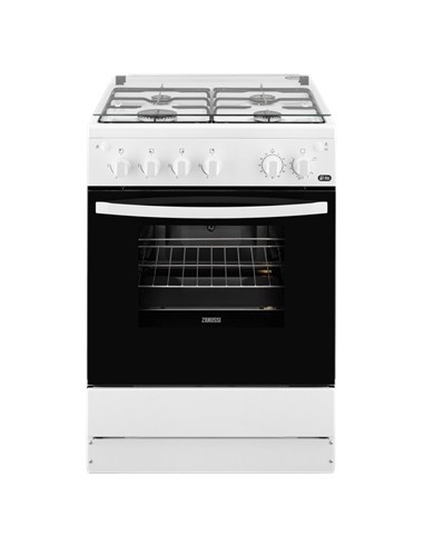 Cocina Gas - Zanussi ZCG61281WA, Eficiencia A, 60 cm, 4 fuegos, Blanco |  Electrónica Vicente
