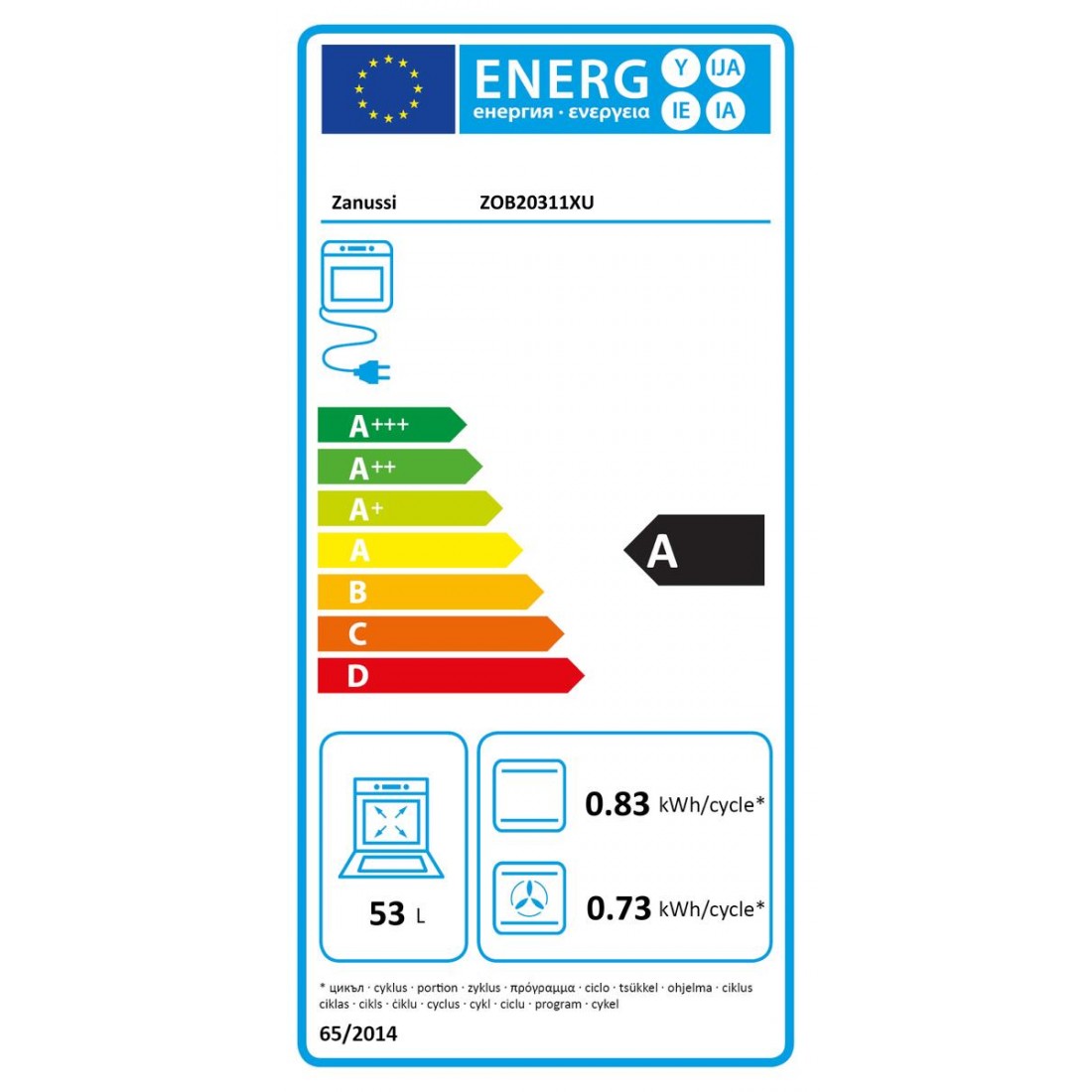Horno Multifunción - Zanussi ZOB20311XU, Eficiencia A, Acero Inoxidable,  Abatible, Paredes antiadherentes | Electrónica Vicente