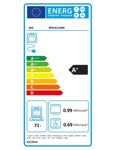 Horno Multifunción - AEG BPS351120M, Eficiencia A+, Acero Inoxidable,  Abatible, Pirólisis | Electrónica Vicente