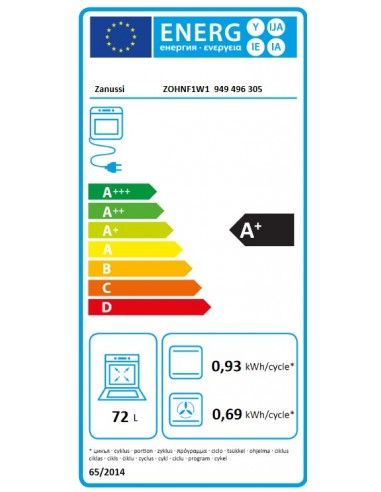 Horno Multifunción - Zanussi ZOHNF1W1 949496305, Eficiencia A+, Blanco,  Abatible, Aquálisis | Electrónica Vicente