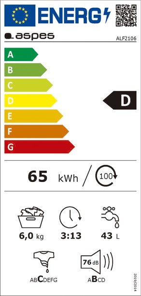Etiqueta de Eficiencia Energética - ALF2106
