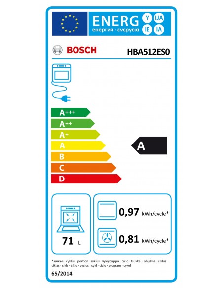 Horno Multifunción - Bosch HBA512ES0...