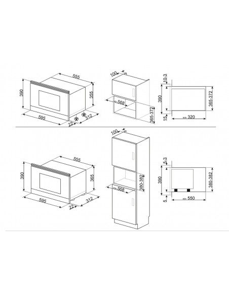 Microondas Integrable - Smeg MP822PO,...