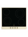 Placa Inducción - Smeg P864PO, 4 Zonas, 60 cm, Negro, Marco Crema