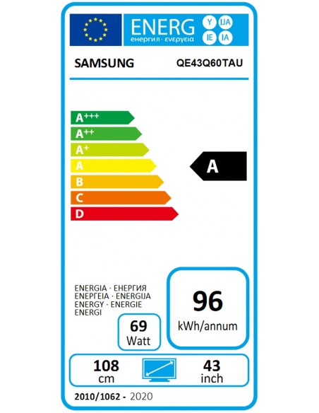 TV LED - Samsung QE43Q60T, Eficiencia...