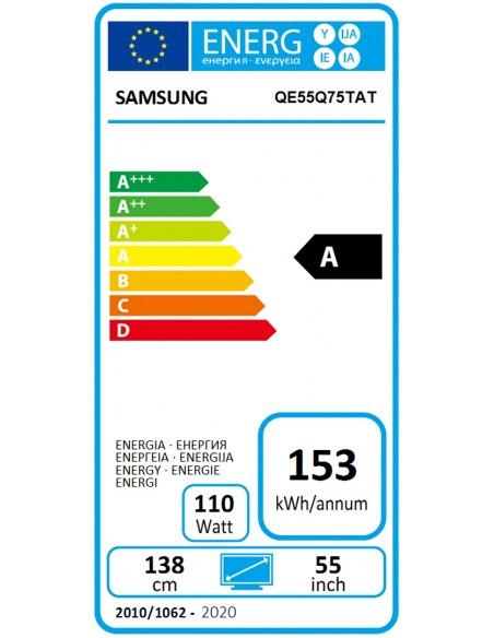 TV LED - Samsung QE55Q75T, Eficiencia...
