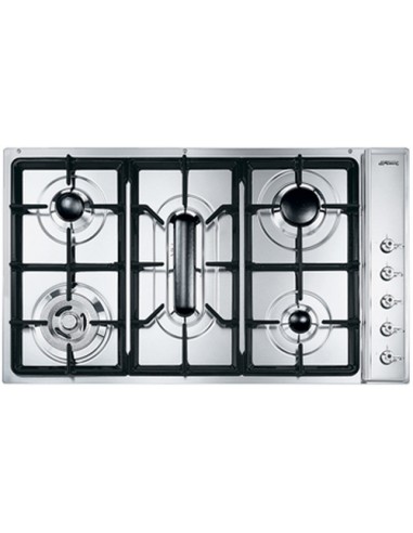 Placa Gas - Smeg SE93SGH3, 5 Zonas, 90 cm, Acero Inoxidable, Sin Marco |  Electrónica Vicente