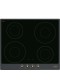 Placa Inducción - Smeg SI764AOM, 4 Zonas, 60 cm, Negro, Marco Inox