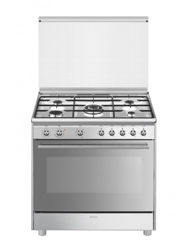 Cocina Gas - Smeg SX91MDS9, Eficiencia A, 90 cm, 5 fuegos, Acero Inoxidable  | Electrónica Vicente