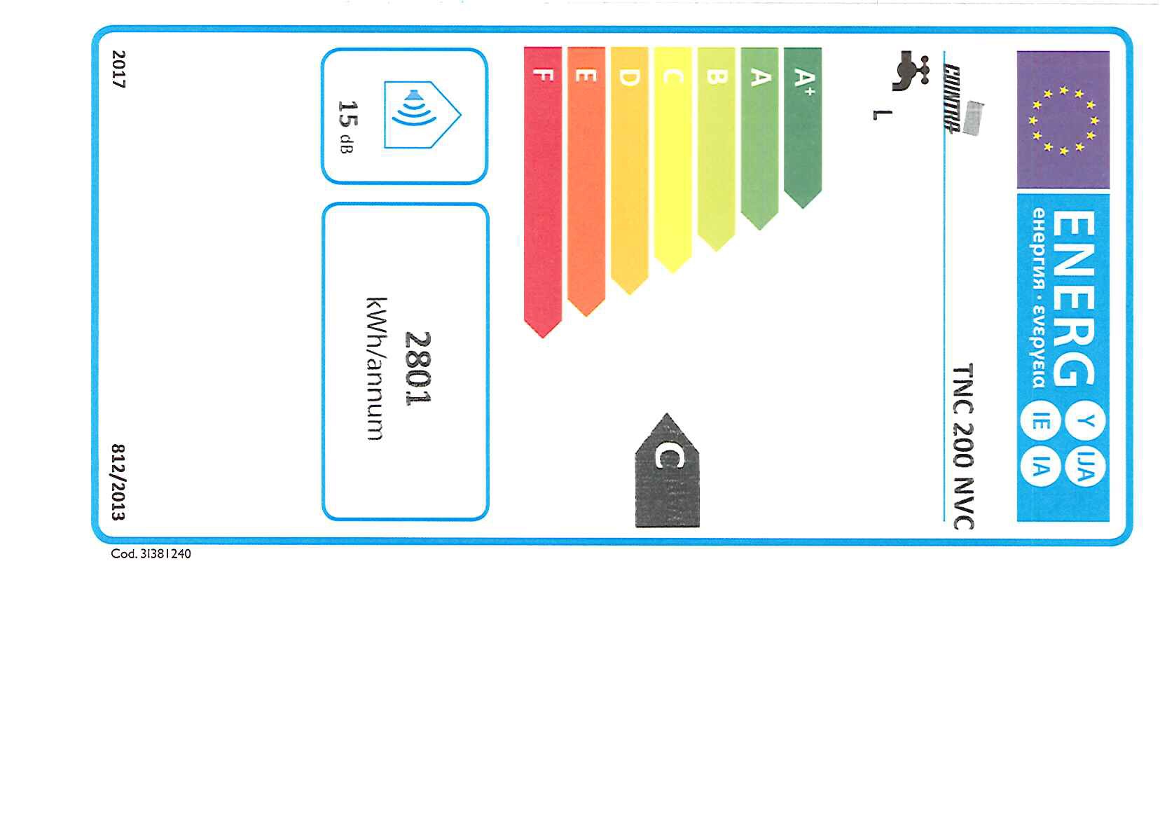 Etiqueta de Eficiencia Energética - TNC200NVC