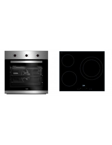 Conjunto Horno y Placa Vitrocerámica - Beko BSE22121X, Eficiencia A |  Electrónica Vicente