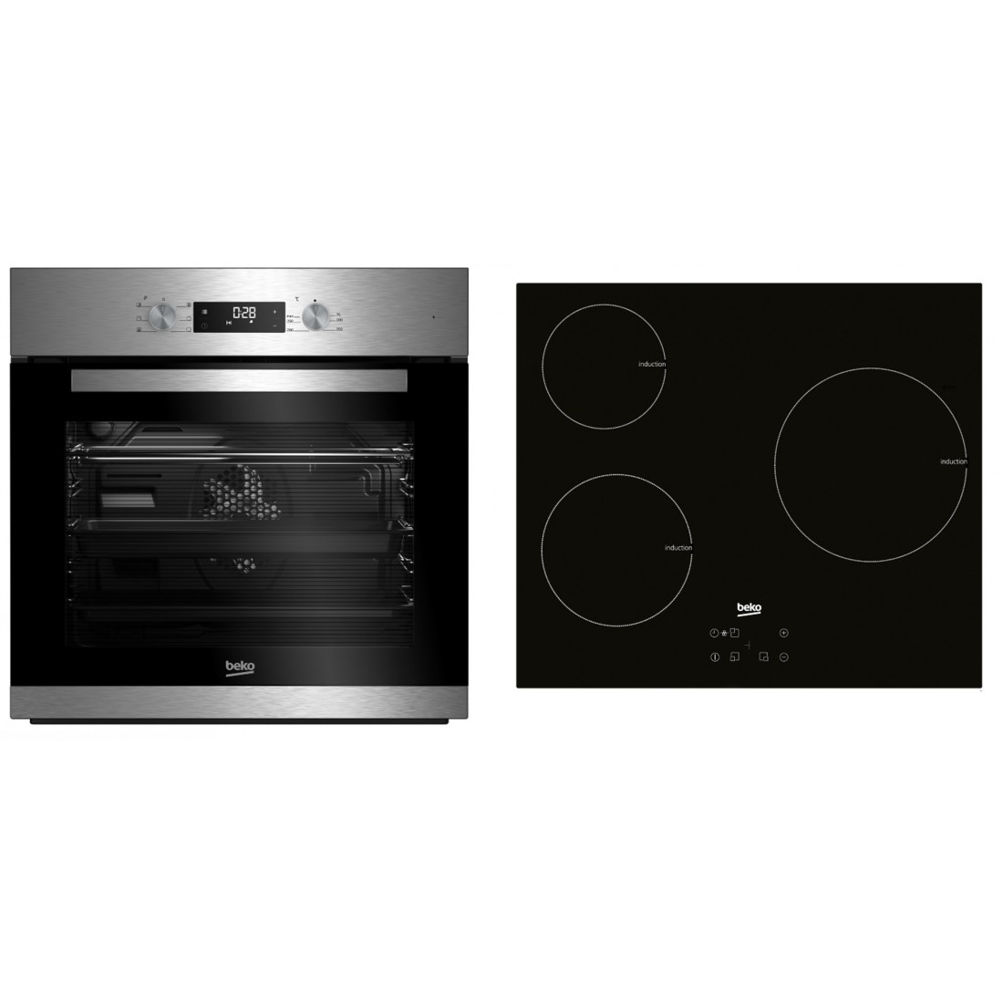 Conjunto Horno y Placa Inducción - Beko BSE22341X, Eficiencia A |  Electrónica Vicente