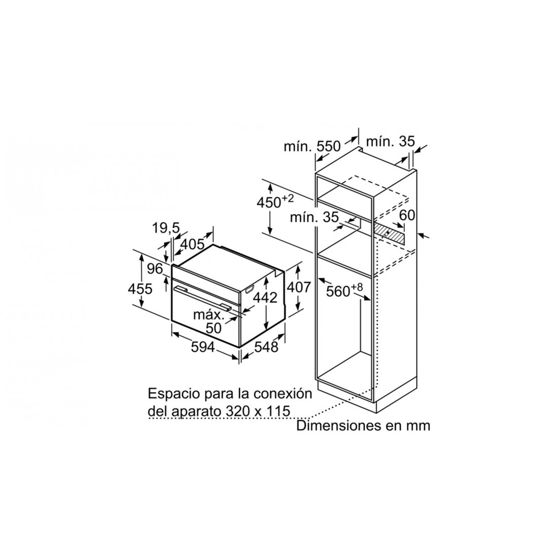 Balay 3CB5351B0 - Horno compacto multifunción 7 funciones Clase A -  Electromax
