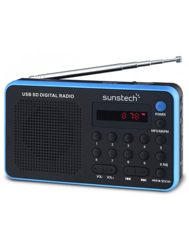 Radio Portátil - Sunstech RPDS32, Azul