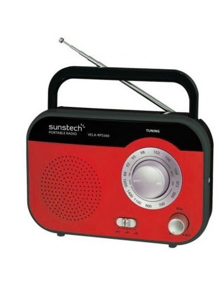 Radio Portátil - Sunstech RPS560, Rojo