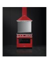 Cocina Inducción - Smeg CPF9IPR, 90 cm, 5 zonas, Rojo