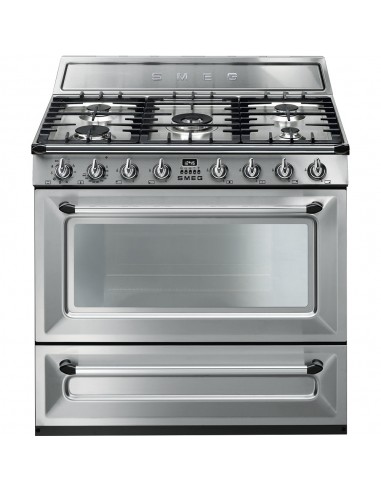 Cocina Gas y Eléctrica - Smeg TR90X9, Eficiencia A, 90 cm, 5 fuegos, Acero  Inoxidable | Electrónica Vicente