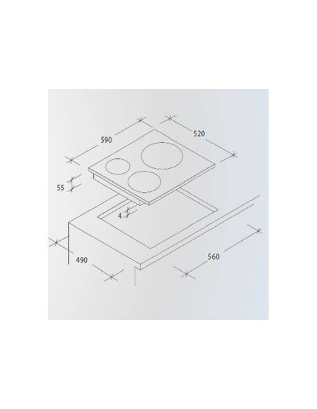 Placa Inducción - Candy CID633C, 3 zonas