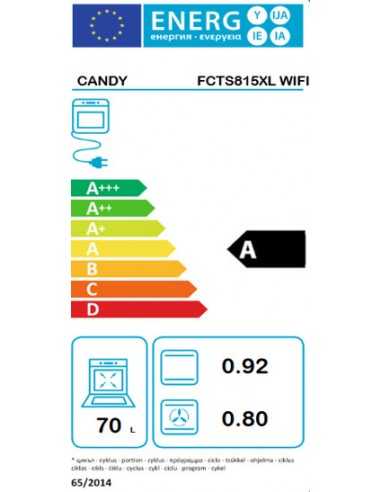 Horno Multifunción - Candy FCTS815XL, Aquactiva, Wi-Fi, 60cm,Eficiencia A,  Inox | Electrónica Vicente