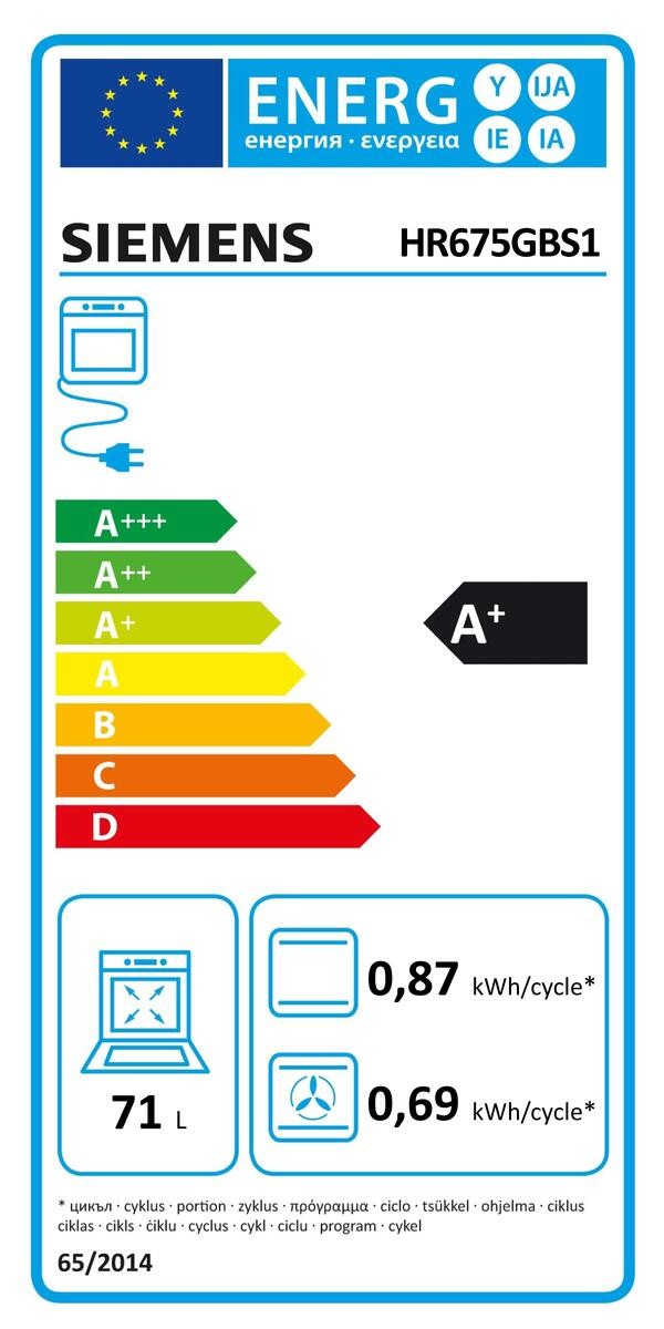 Horno Multifunción - Siemens HR675GBS1, Eficiencia A+, Negro, Abatible,  Pirólisis | Electrónica Vicente