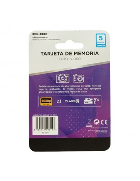 Tarjeta de Memoria - Elbe SD HC V10,...