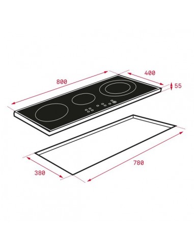 Placa Inducción - Teka IZ8320HS 80x40, 3 zonas | Electrónica Vicente