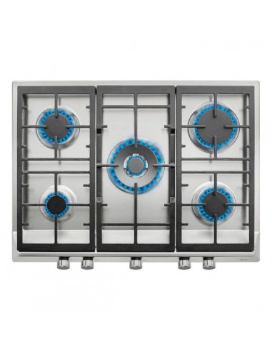 Placa de Gas INFINITON 76IXGASG50 - Inox, 5 Fuegos, 70cm., Gas natural/ butano
