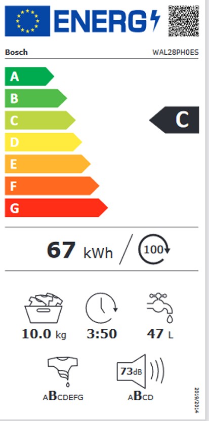 Etiqueta de Eficiencia Energética - WAL28PH0ES
