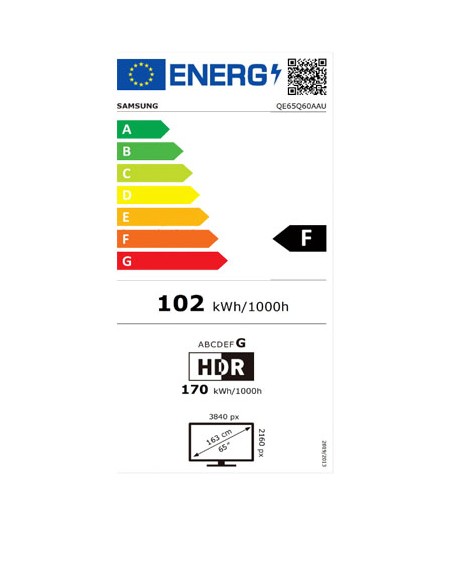TV QLED - Samsung  QE65Q60A, 4K, 65...