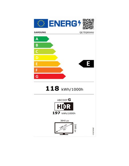 TV QLED - Samsung  QE75Q60A, 4K, 75...