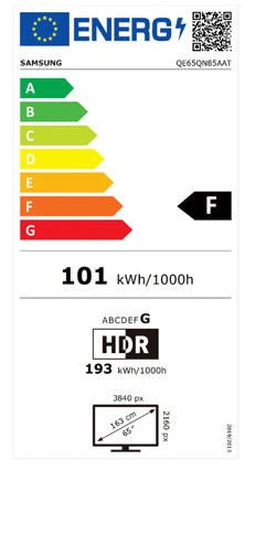 Etiqueta de Eficiencia Energética - QE65QN85A