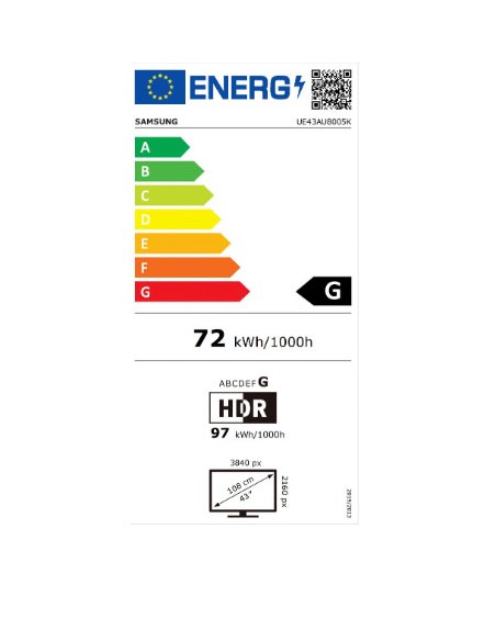 TV LED - Samsung UE43AU8005, 4K, 43...