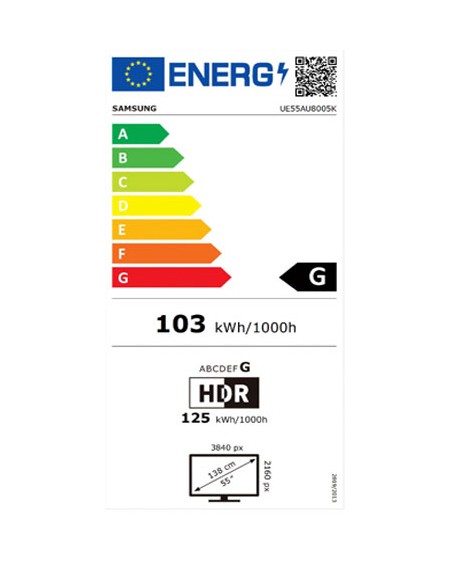 TV LED - Samsung UE55AU8005, 4K, 55...