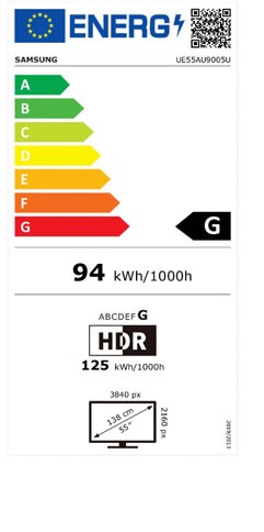 Etiqueta de Eficiencia Energética - UE55AU9005