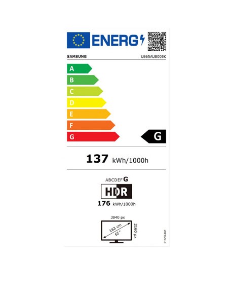 TV LED - Samsung UE65AU8005, 4K, 65...