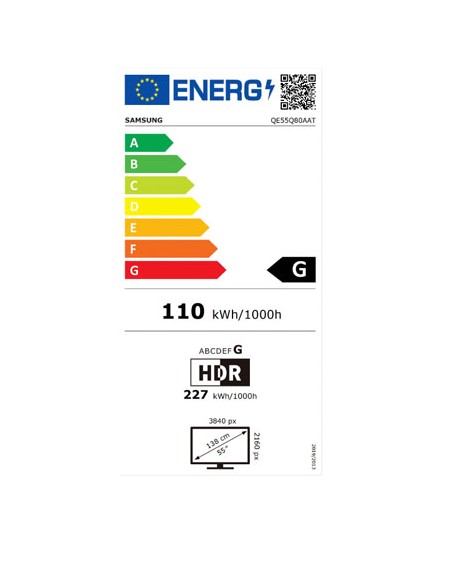 TV QLED - Samsung  QE55Q80A, 4K, 55...