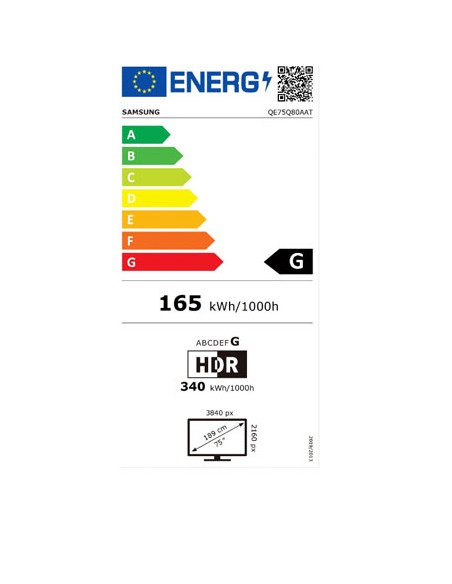 TV QLED - Samsung QE75Q80A, 4K, 75...