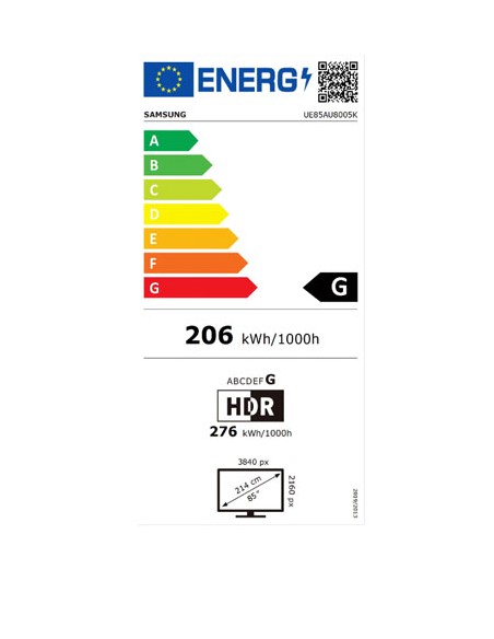 TV LED - Samsung UE85AU8005, 4K, 85...