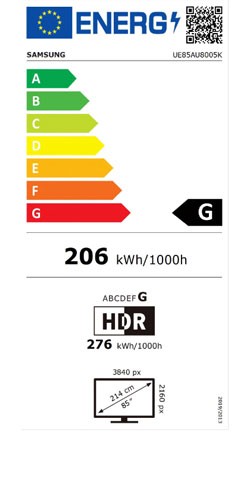 Etiqueta de Eficiencia Energética - UE85AU8005