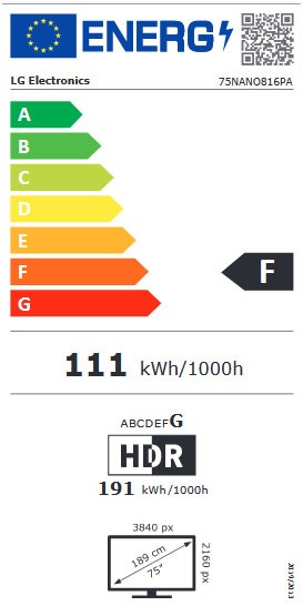 Etiqueta de Eficiencia Energética - 75NANO816PA