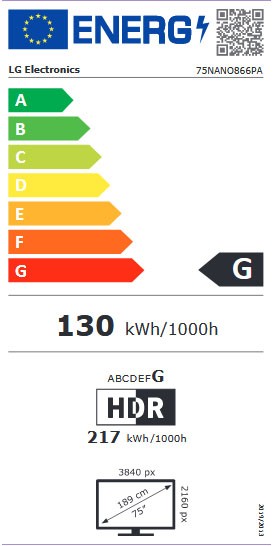 Etiqueta de Eficiencia Energética - 75NANO866PA
