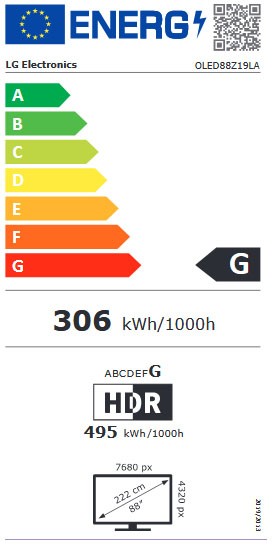 Etiqueta de Eficiencia Energética - OLED88Z19LA