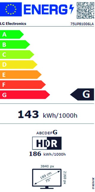 Etiqueta de Eficiencia Energética - 75UP81006LR