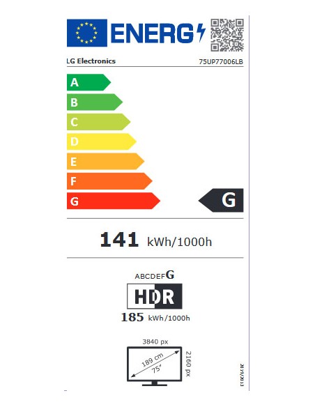 TV LED - LG  75UP77006LB, 75...
