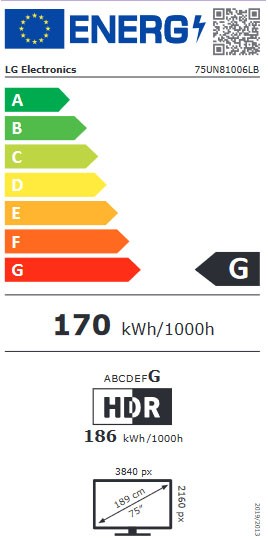 Etiqueta de Eficiencia Energética - 75UN81006LB