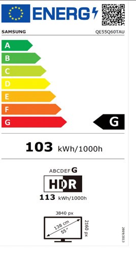 Etiqueta de Eficiencia Energética - QE55Q60T
