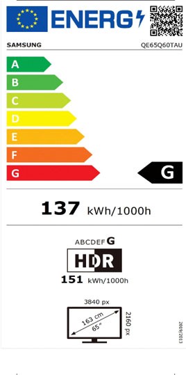 Etiqueta de Eficiencia Energética - QE65Q60T