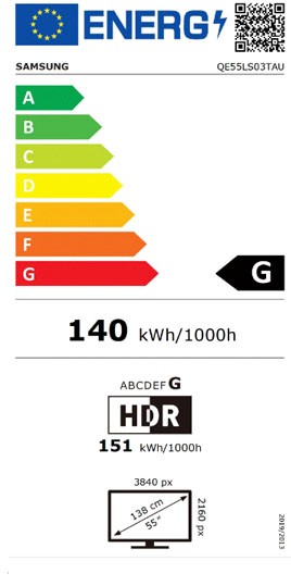 Etiqueta de Eficiencia Energética - QE55LS03T